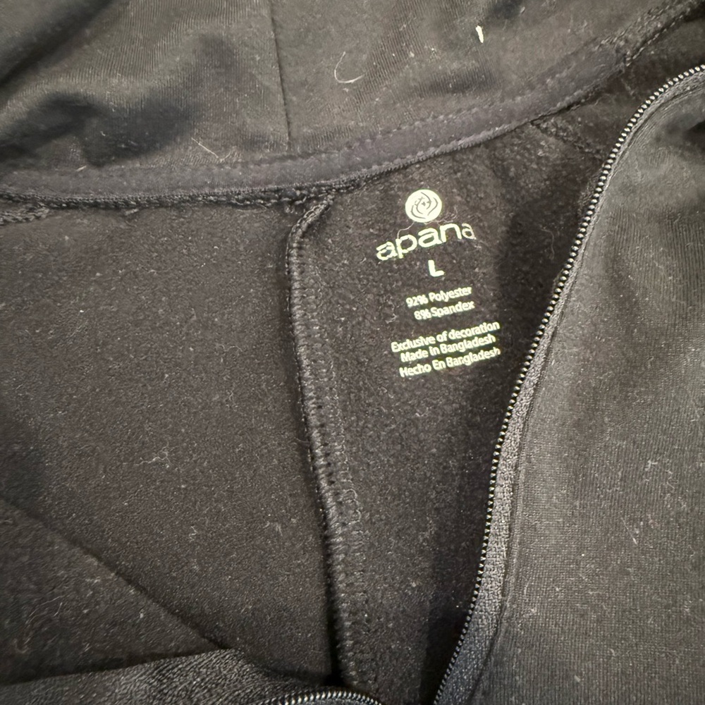 Apana Classic Black Zip-Up Hoodie